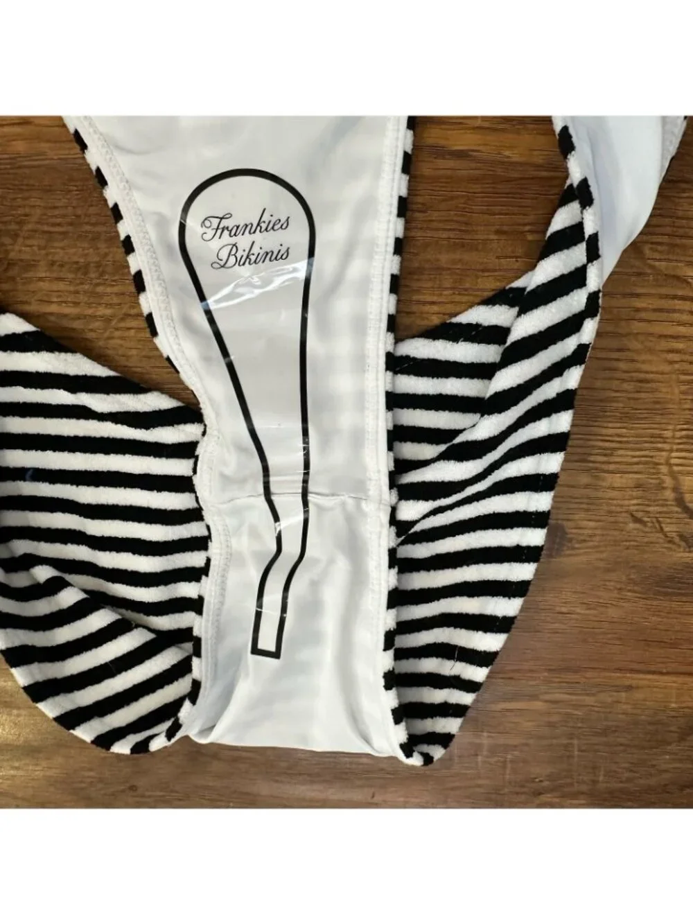 NWT Frankies Bikinis Enzo Terry Striped Bikini Bottoms